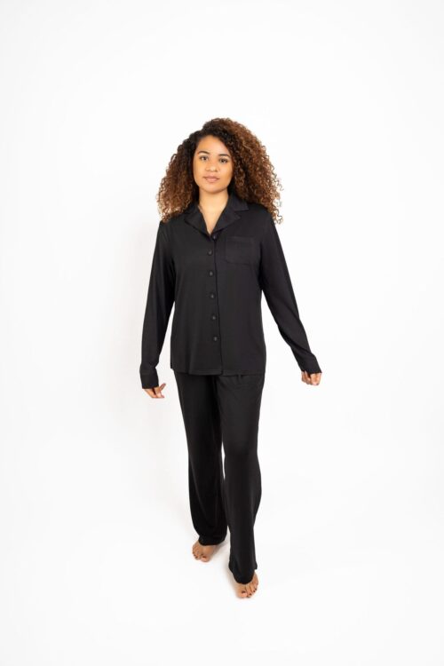 Women’s Pajama Set | Long Sleeves Shirt | Night Suit for Women – Shirt Only – Black